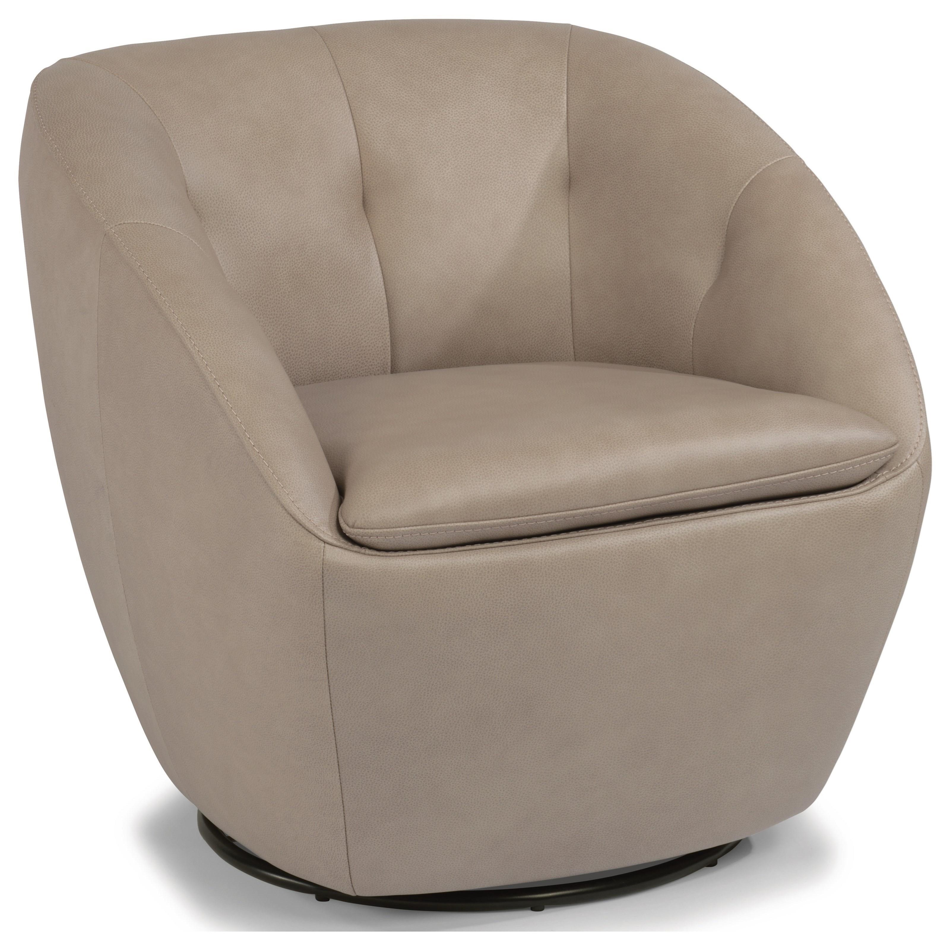 Flexsteel Latitudes Wade Contemporary Leather Swivel Chair Mueller